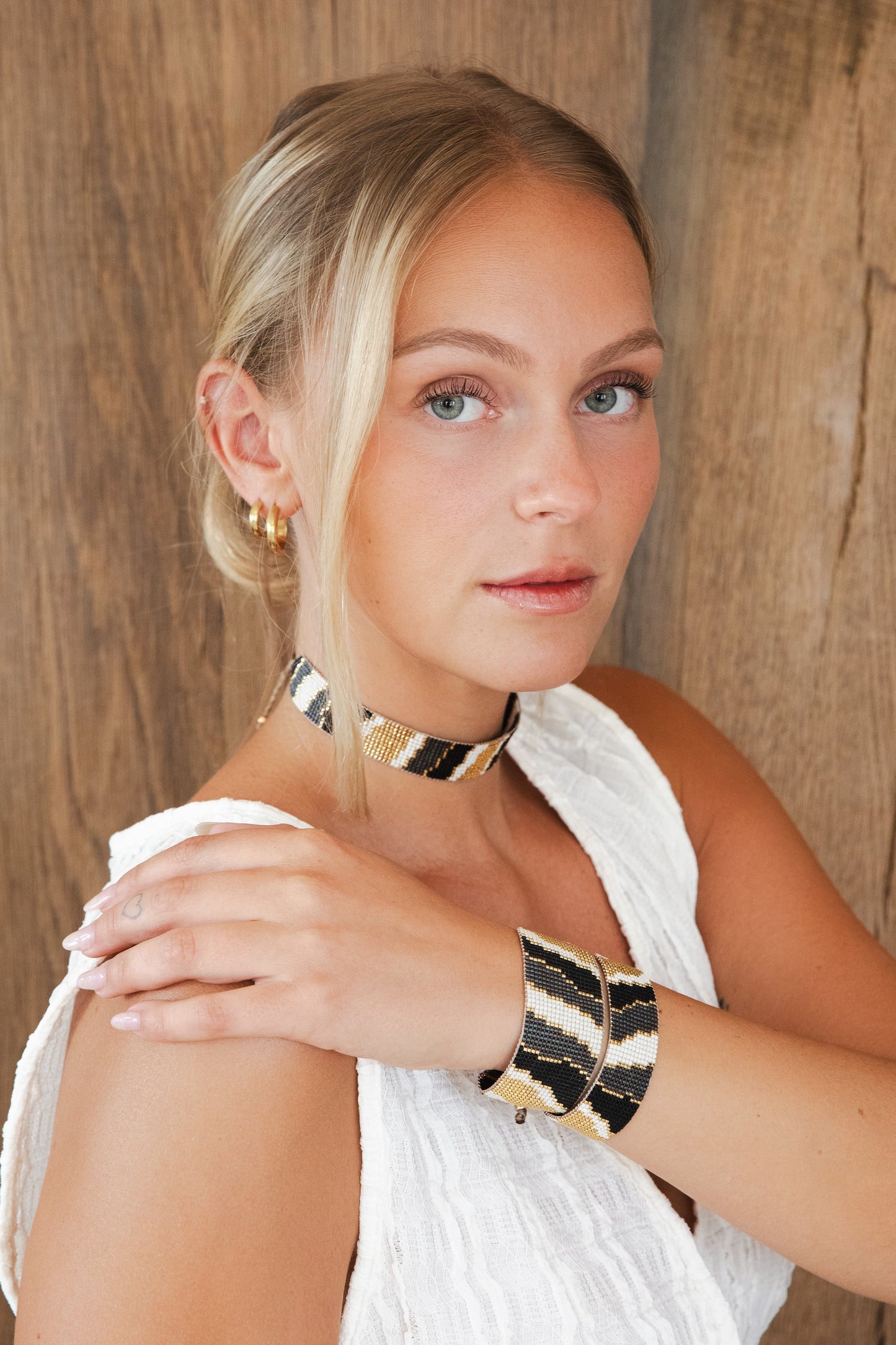 Metallic Dark Blue Choker