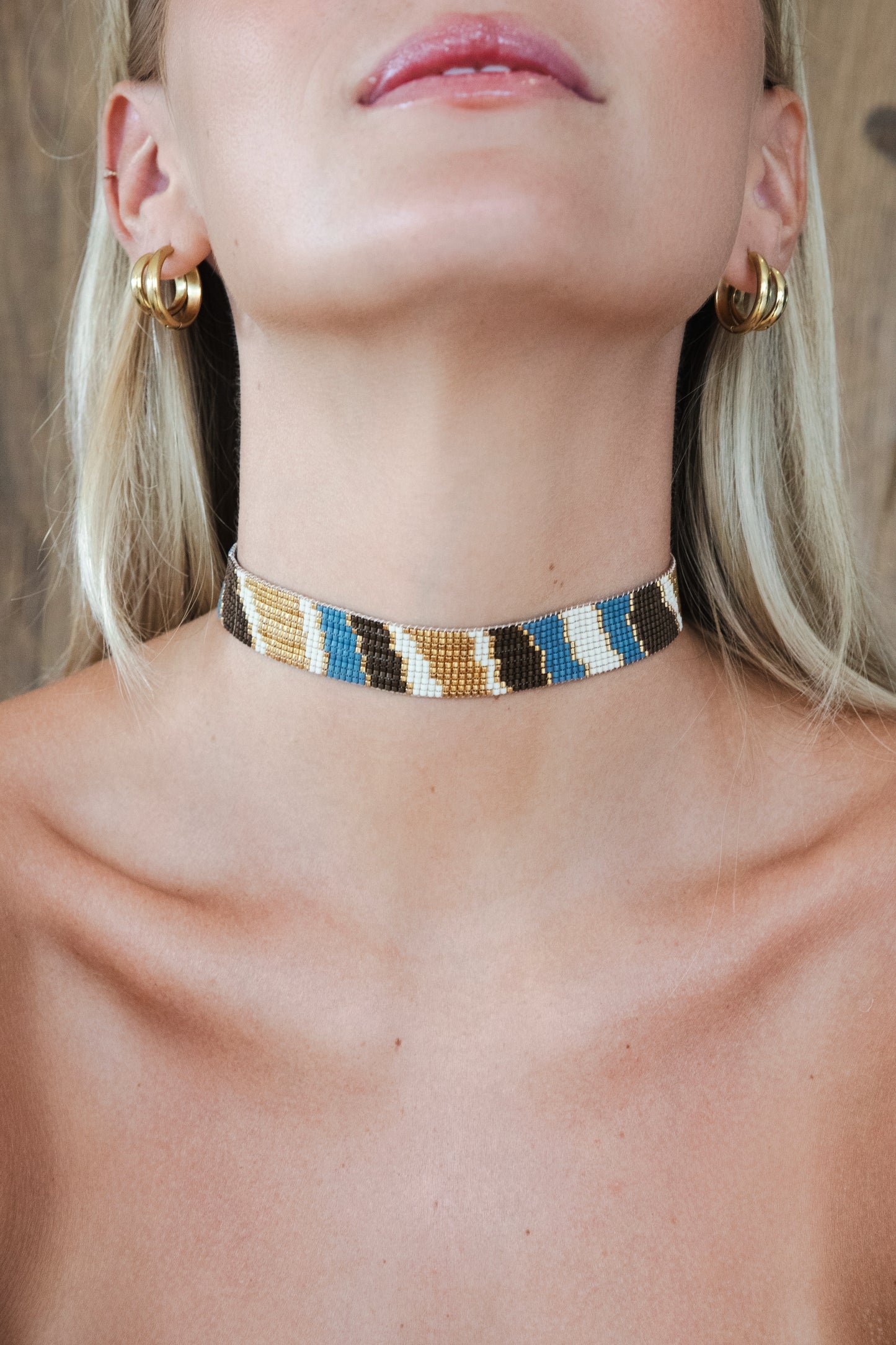 Metallic Light Blue Choker